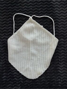 SHEIN White Crochet Halter Crop Top